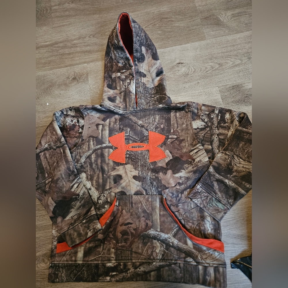 Under Armour Kids Camo Hoodie - Brown and Orange